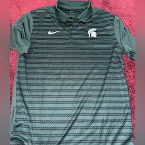 Nike Dri Fit Michigan State Spartans Medium Green Golf Polo Shirt Men’s M